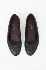 Chanel Quilted Leather CC Ballet Flat