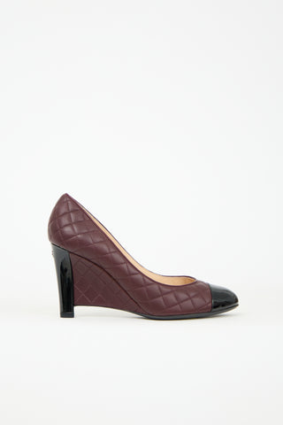 Chanel Quilted Leather CC Wedge