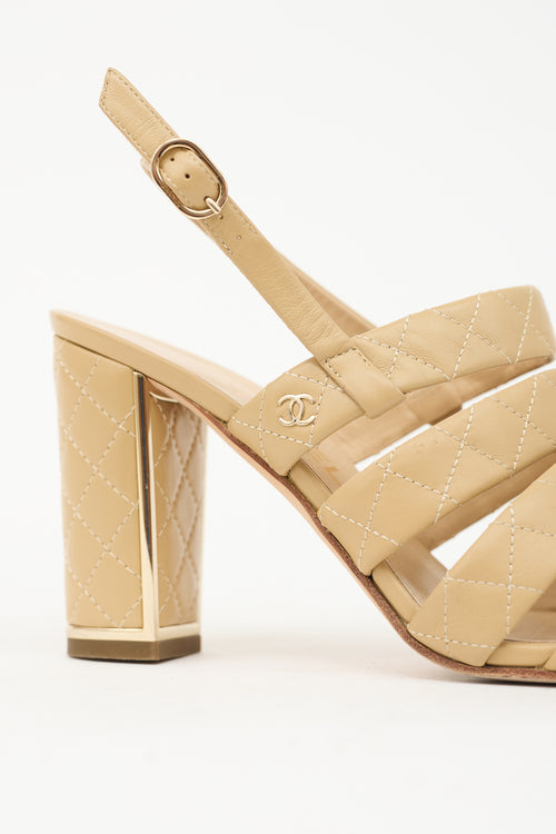Chanel Quilted Leather Slingback Sandal