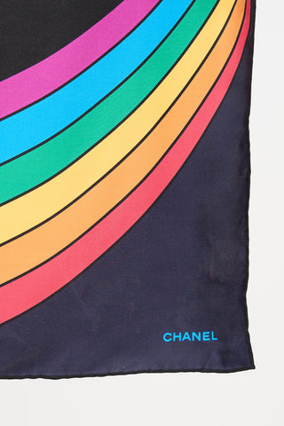 Chanel Silk Rainbow CC Scarf