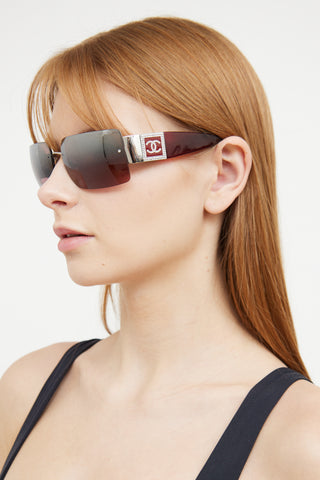 Chanel Red Rectangle 4095-B CC Sunglasses