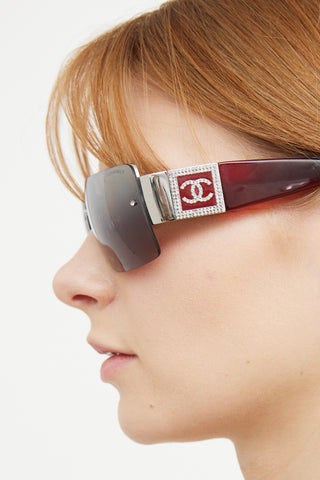 Chanel Red Rectangle 4095-B CC Sunglasses