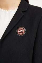 Chanel 2007 Red & Black CC Crystal Brooch
