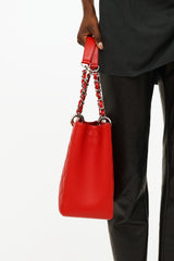 Chanel Red Caviar Grand Shopper Tote Bag