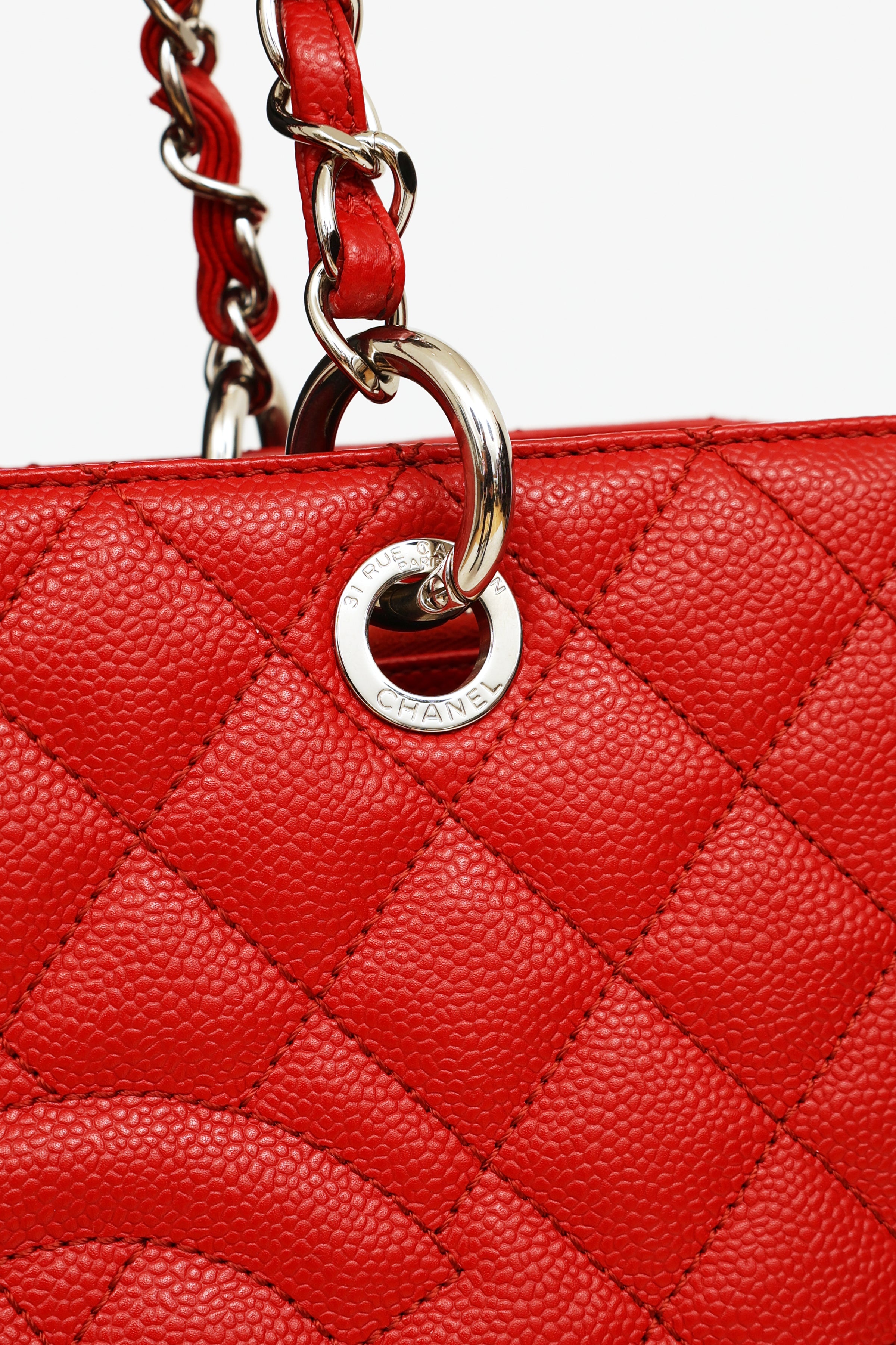 Chanel // 2015 Red Caviar Grand Shopper Tote Bag – VSP Consignment