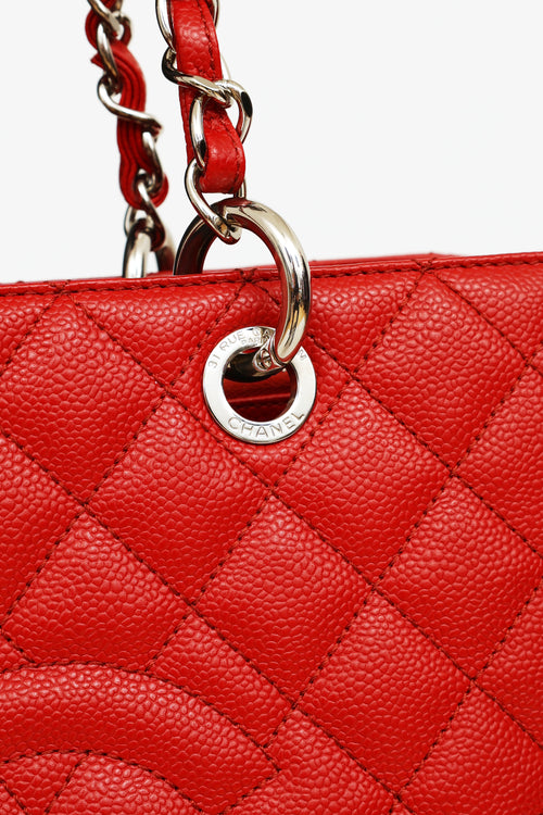 Chanel Red Caviar Grand Shopper Tote Bag