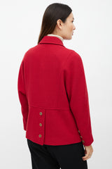 Chanel Red & Gold Double Breasted Jacket