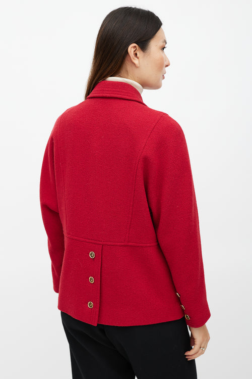 Chanel Red & Gold Double Breasted Jacket
