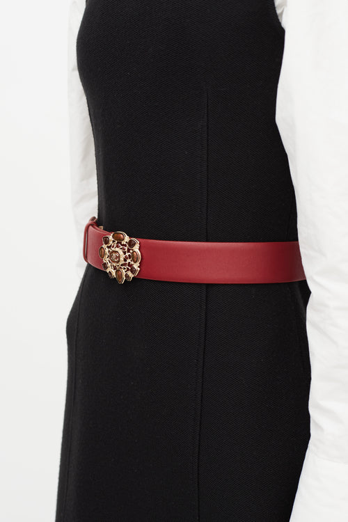 Chanel Fall 2012 Red Leather & Gripoix Belt
