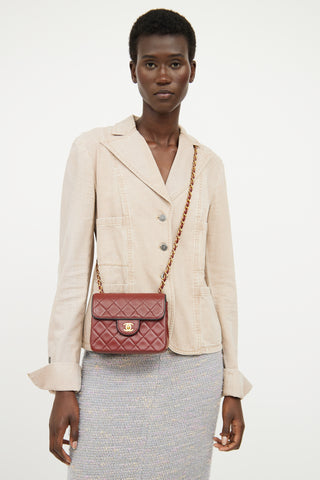 Chanel Burgundy & Black Trim Flap Bag