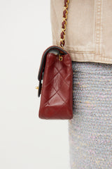 Chanel Burgundy & Black Trim Flap Bag