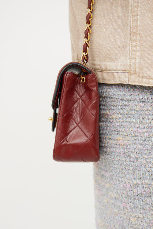 Chanel Burgundy & Black Trim Flap Bag
