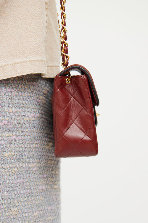 Chanel Burgundy & Black Trim Flap Bag