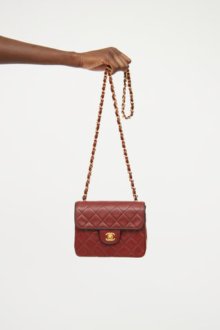 Chanel Burgundy & Black Trim Flap Bag