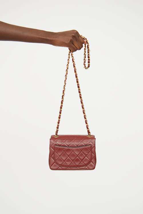 Chanel Burgundy & Black Trim Flap Bag