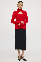Chanel2008 Cashmere Keyhole Turtleneck Sweater