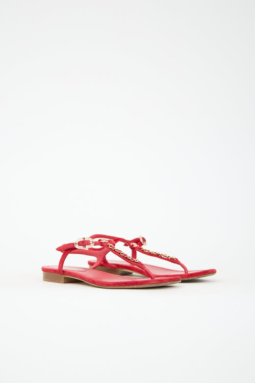 Chanel Suede Chain CC Sandal