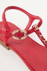 Chanel Suede Chain CC Sandal