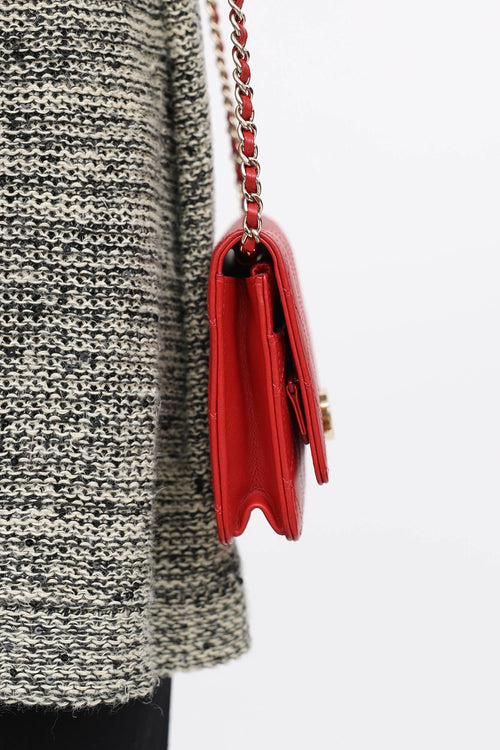 Chanel 2019 Quilted CC Twist Lock Wallet On Chain Bag