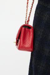 Chanel Red Quilted Leather Small Classic Flap Bag