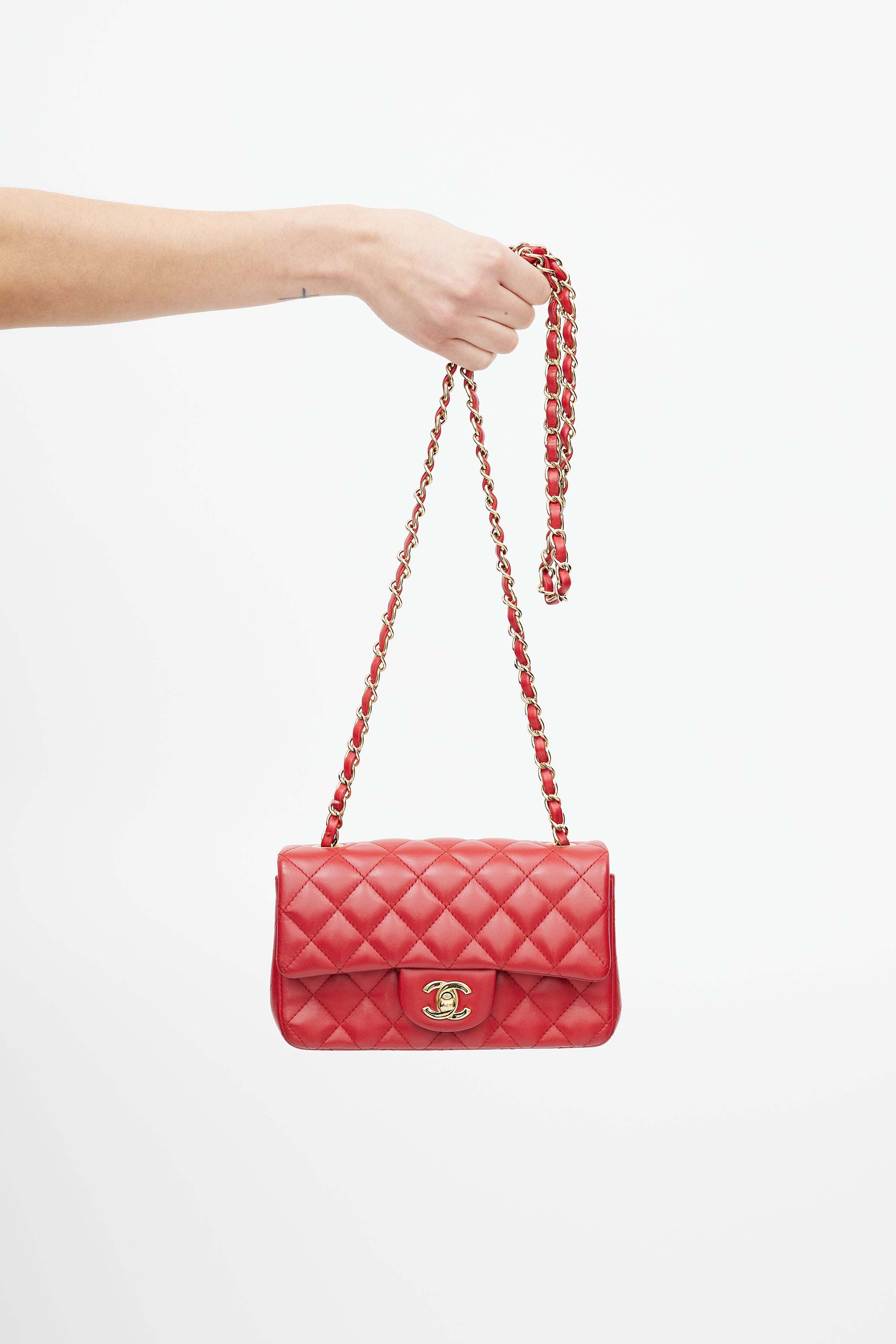 celine red quilted leather small backpack Chanel // Red Quilted Leather Small Classic Flap Bag – VSP Consignment