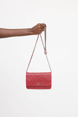 Chanel 2012 Leather Quilted Wallet On Chain