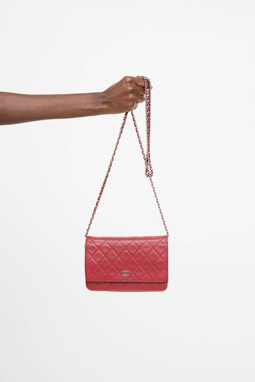 Chanel 2012 Leather Quilted Wallet On Chain