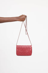 Chanel 2012 Leather Quilted Wallet On Chain