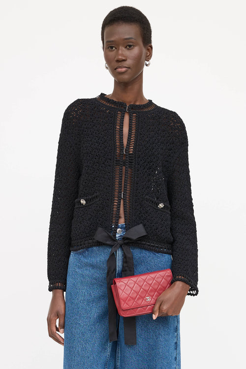 Chanel 2012 Leather Quilted Wallet On Chain