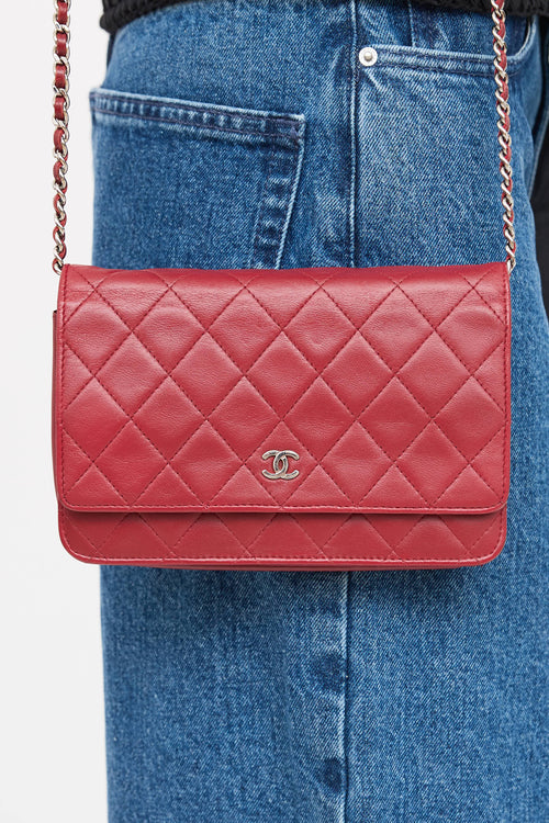 Chanel 2012 Leather Quilted Wallet On Chain
