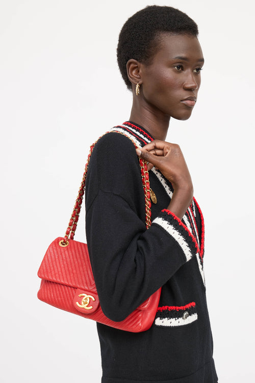 Chanel 2015 Leather Quilted Surpique Bag