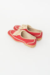 Chanel Vintage Red & Beige Fringe Loafer