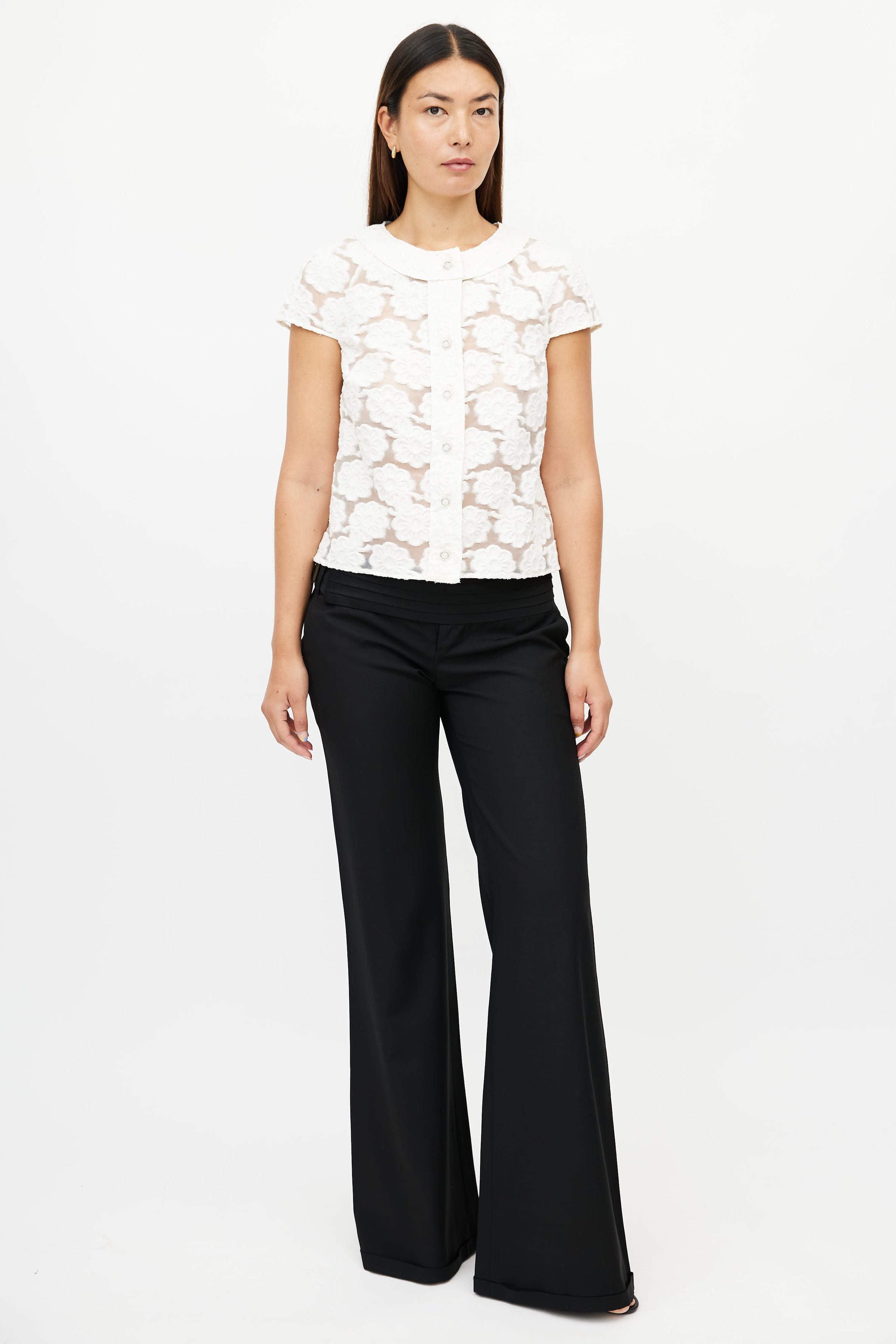 Chanel // Resort 2009 White Brocade Blouse – VSP Consignment
