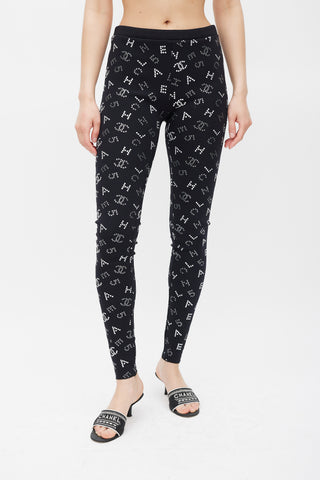 Chanel Resort 2020 Black & White CC Monogram Legging
