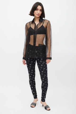 Chanel Resort 2020 Black & White CC Monogram Legging