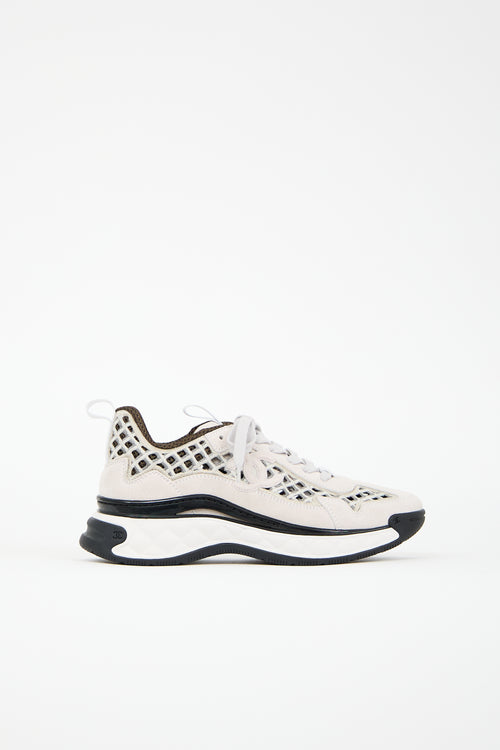 Chanel Resort 2021 Embroidered Mesh CC Sneaker