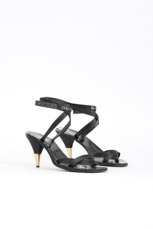 Chanel Rhinestone Logo CC Sandal