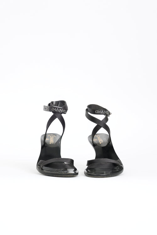 Chanel Rhinestone Logo CC Sandal