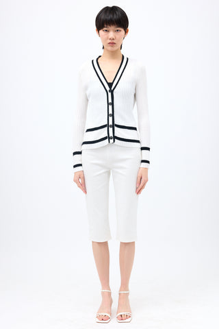 Chanel Rib Knit CC Cardigan