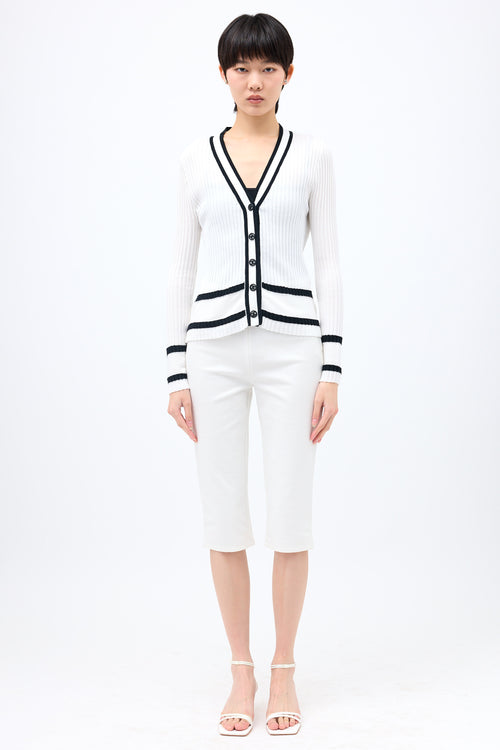 Chanel Rib Knit CC Cardigan