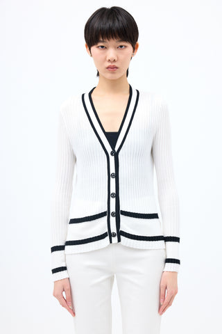 Chanel Rib Knit CC Cardigan