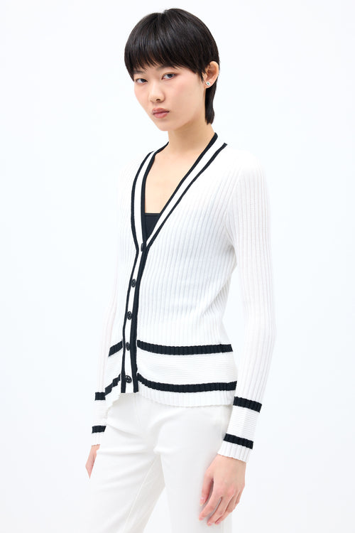 Chanel Rib Knit CC Cardigan