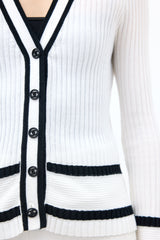 Chanel Rib Knit CC Cardigan