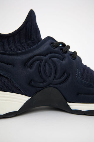 Chanel Ribbed CC Sock Sneaker