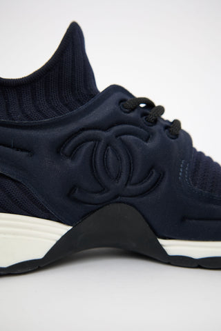 Chanel Ribbed CC Sock Sneaker