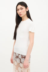 Chanel Ribbed Button Sleeve Top