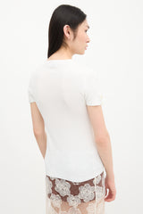 Chanel Ribbed Button Sleeve Top