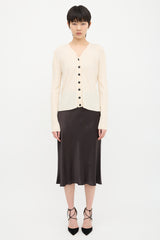 Chanel Ribbed CC Button Cardigan