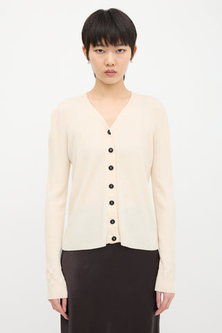 Chanel Ribbed CC Button Cardigan