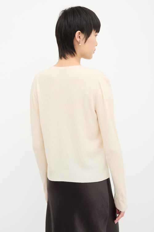 Chanel Ribbed CC Button Cardigan